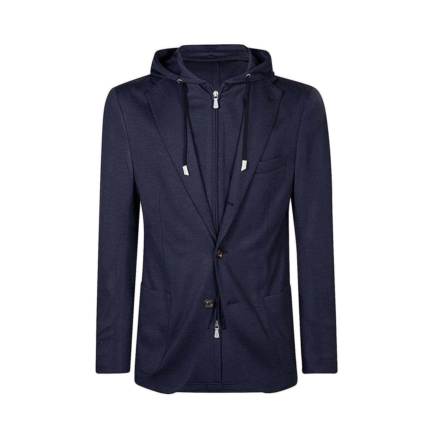 Blue Loro Piana Super 150's Wool Knitted Hybrid Sport Jacket - ELEVENTY PLATINUM - Boutique Jacques International