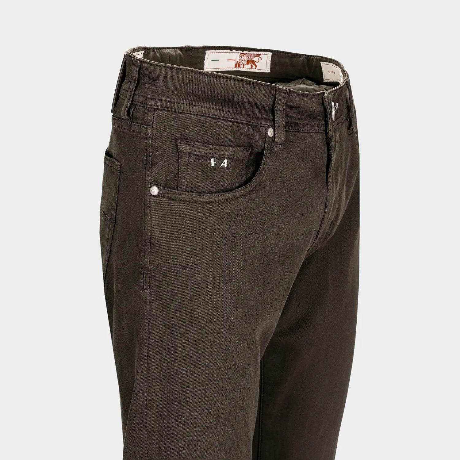 Coffee Brown Soft Dye Michelangelo Fit Super-Stretch Pants - TRAMAROSSA - Boutique Jacques International