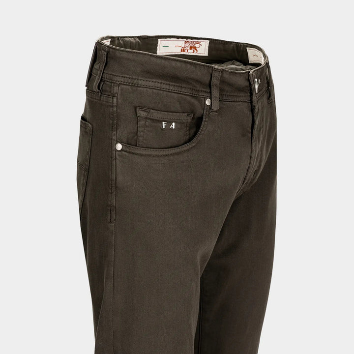 Coffee Brown Soft Dye Michelangelo Fit Super-Stretch Pants - TRAMAROSSA