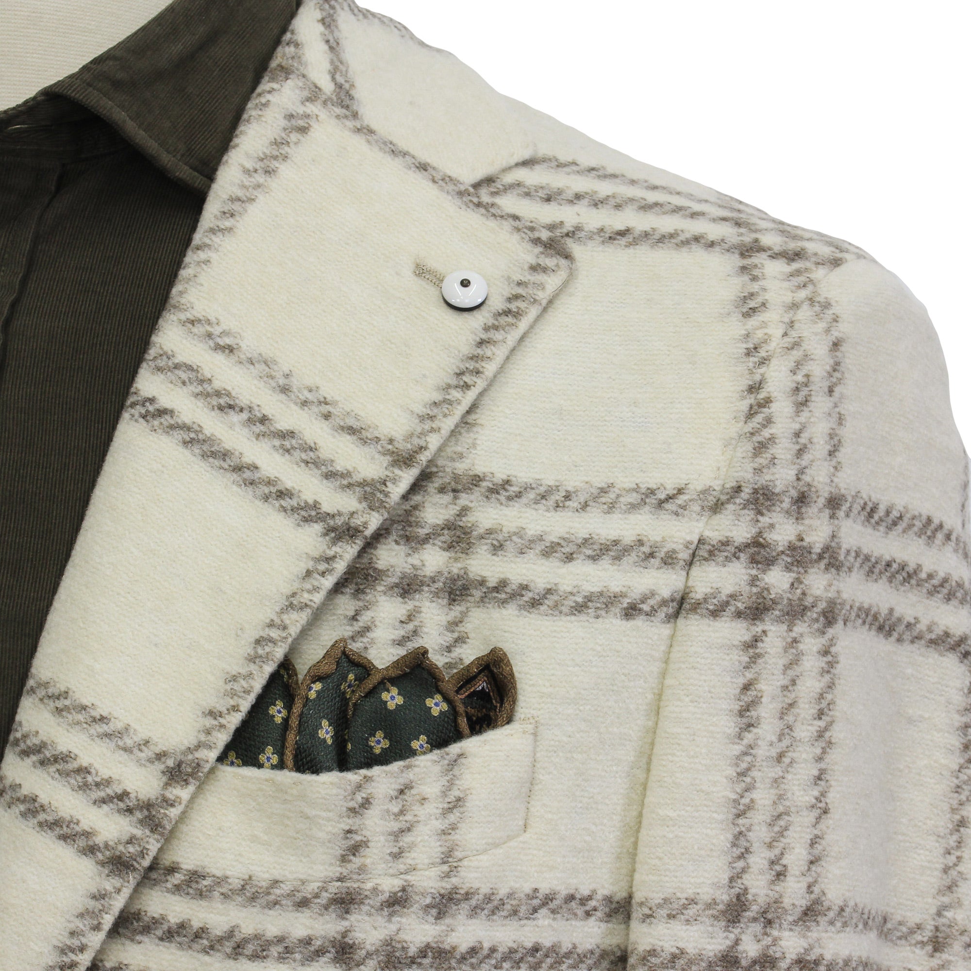 Cream Check Wool-Blend Unconstructed Contemporary Sport Jacket - L.B.M. 1911