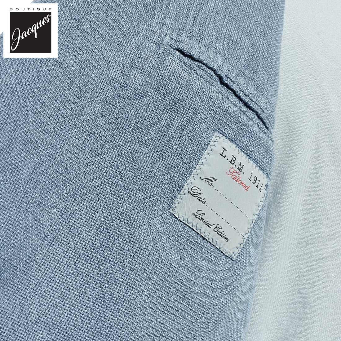 Light Blue Solid Cotton-Ramie Unconstructed Contemporary Fit Sport Jacket - L.B.M. 1911