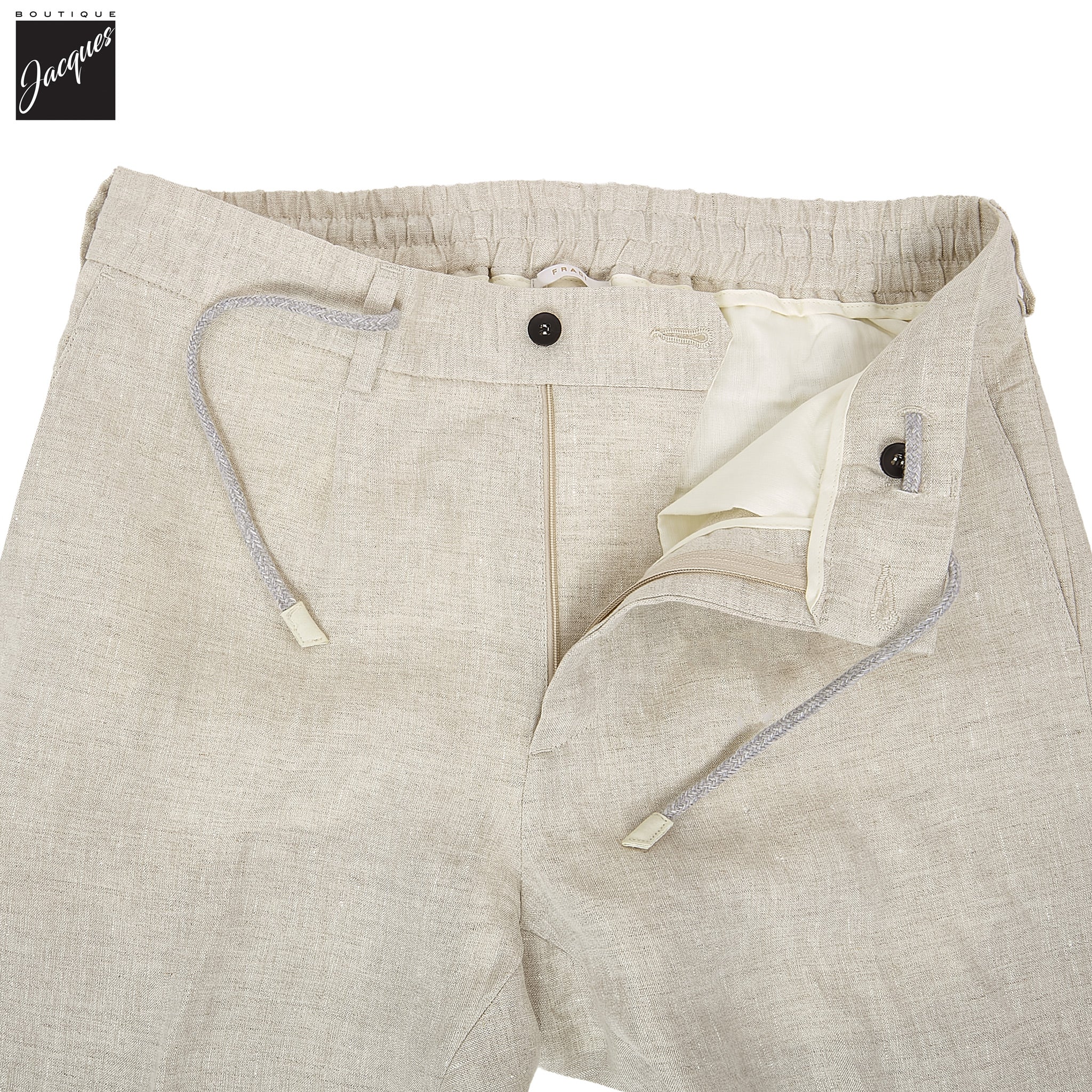 Ecru Linen Jogger-Style Dress Pants - FRADI - Boutique Jacques International