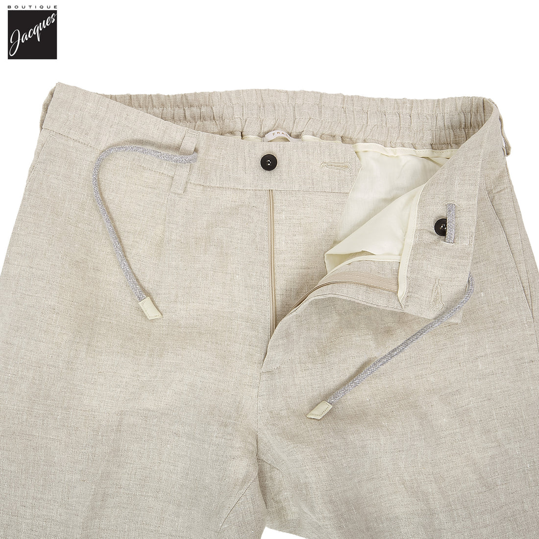 Ecru Linen Jogger-Style Dress Pants - FRADI - Boutique Jacques International