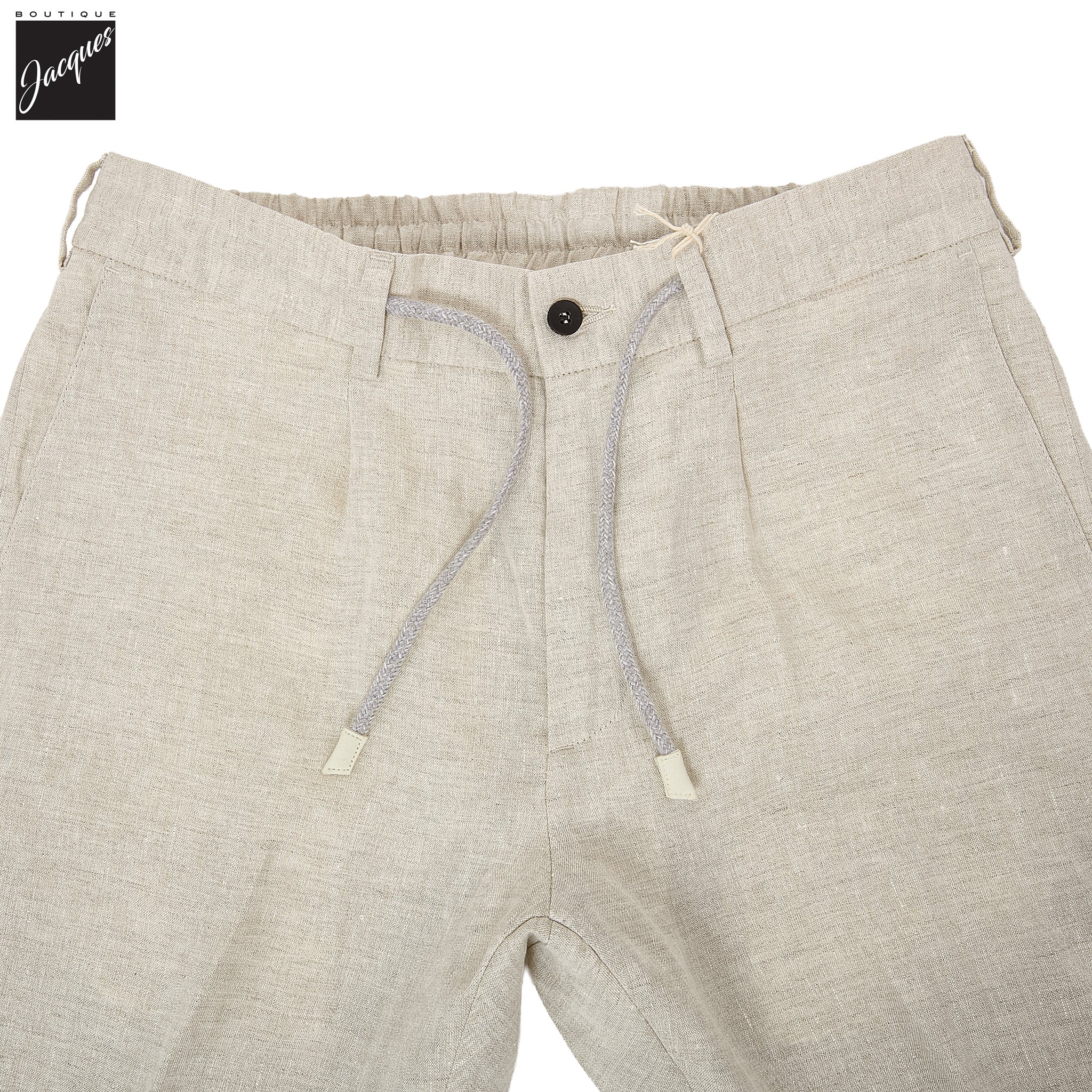 Ecru Linen Jogger-Style Dress Pants - FRADI - Boutique Jacques International