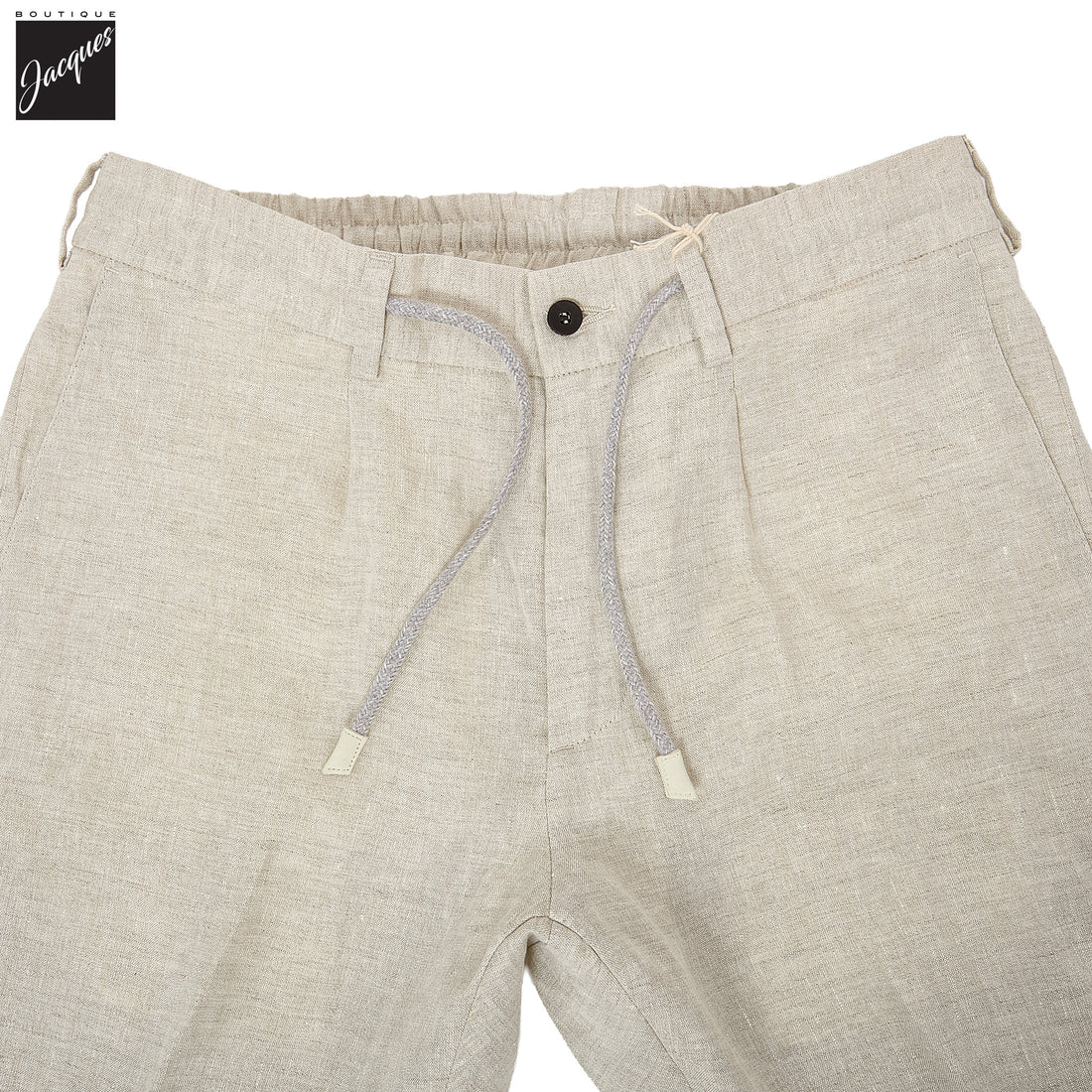 Ecru Linen Jogger-Style Dress Pants - FRADI - Boutique Jacques International