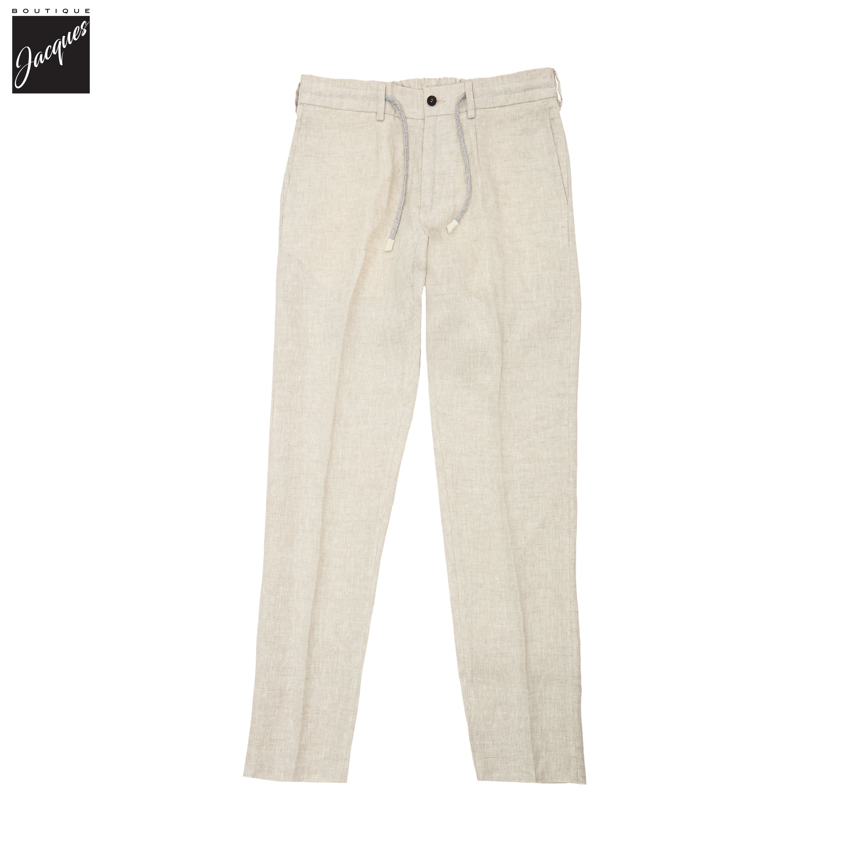 Ecru Linen Jogger-Style Dress Pants - FRADI - Boutique Jacques International