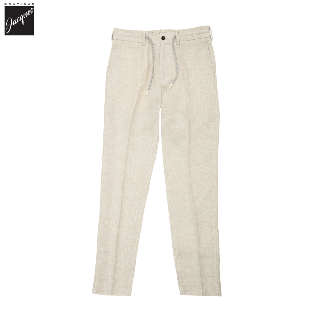 Ecru Linen Jogger-Style Dress Pants - FRADI - Boutique Jacques International