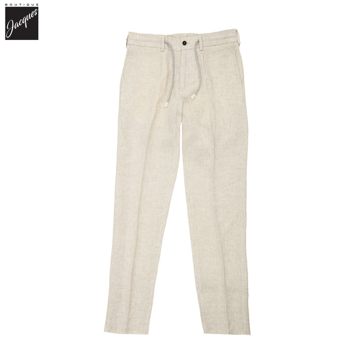 Ecru Linen Jogger-Style Dress Pants - FRADI - Boutique Jacques International