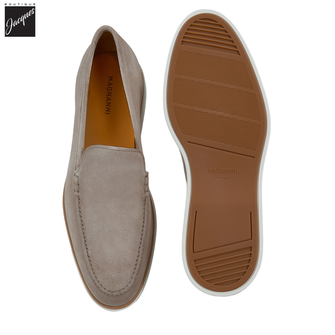 Taupe Lourenco Suede Loafer - Magnanni - Boutique Jacques International