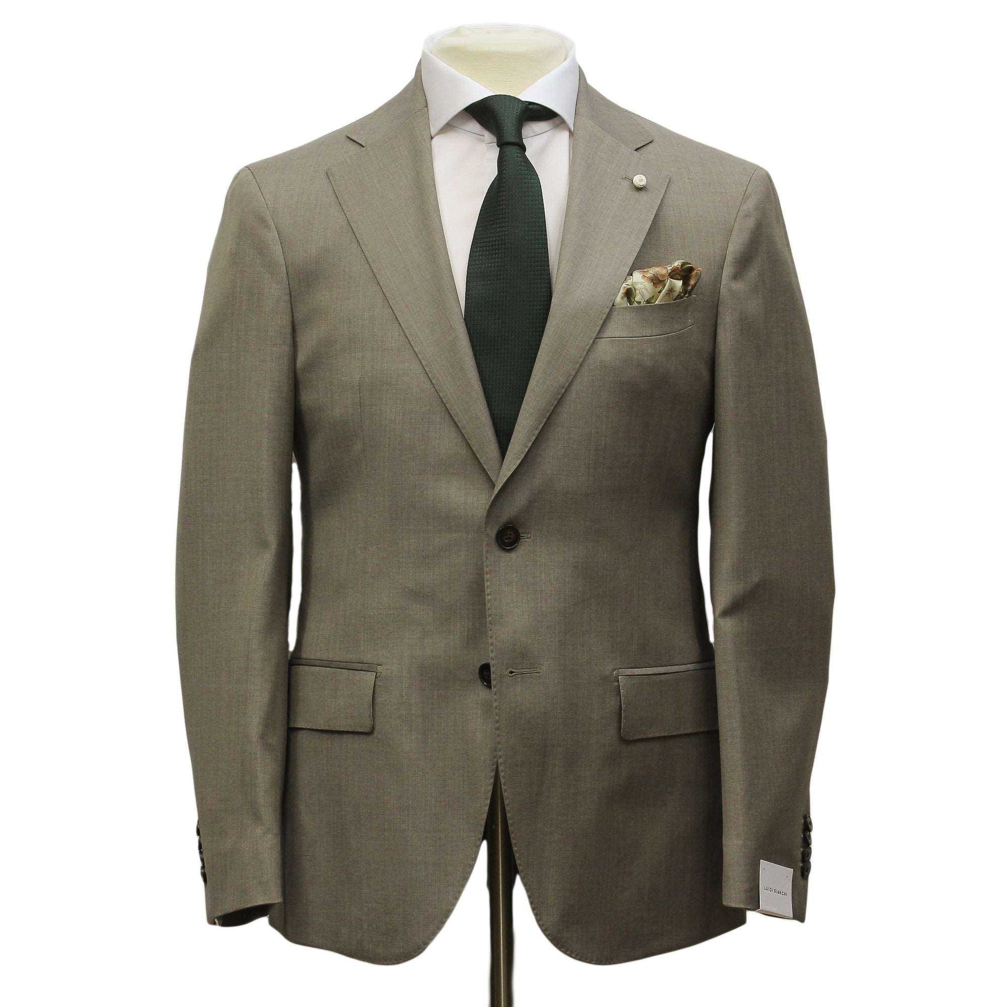Beige Solid Dream Fit Vitale Barberis Super 110s Wool Suit - Luigi Bianchi