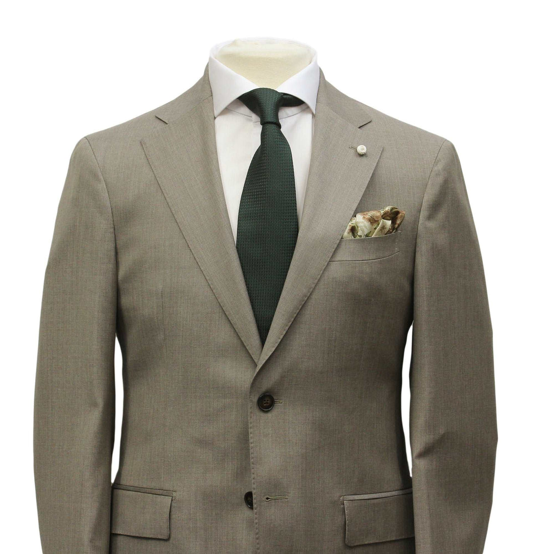 Beige Solid Dream Fit Vitale Barberis Super 110s Wool Suit - Luigi Bianchi