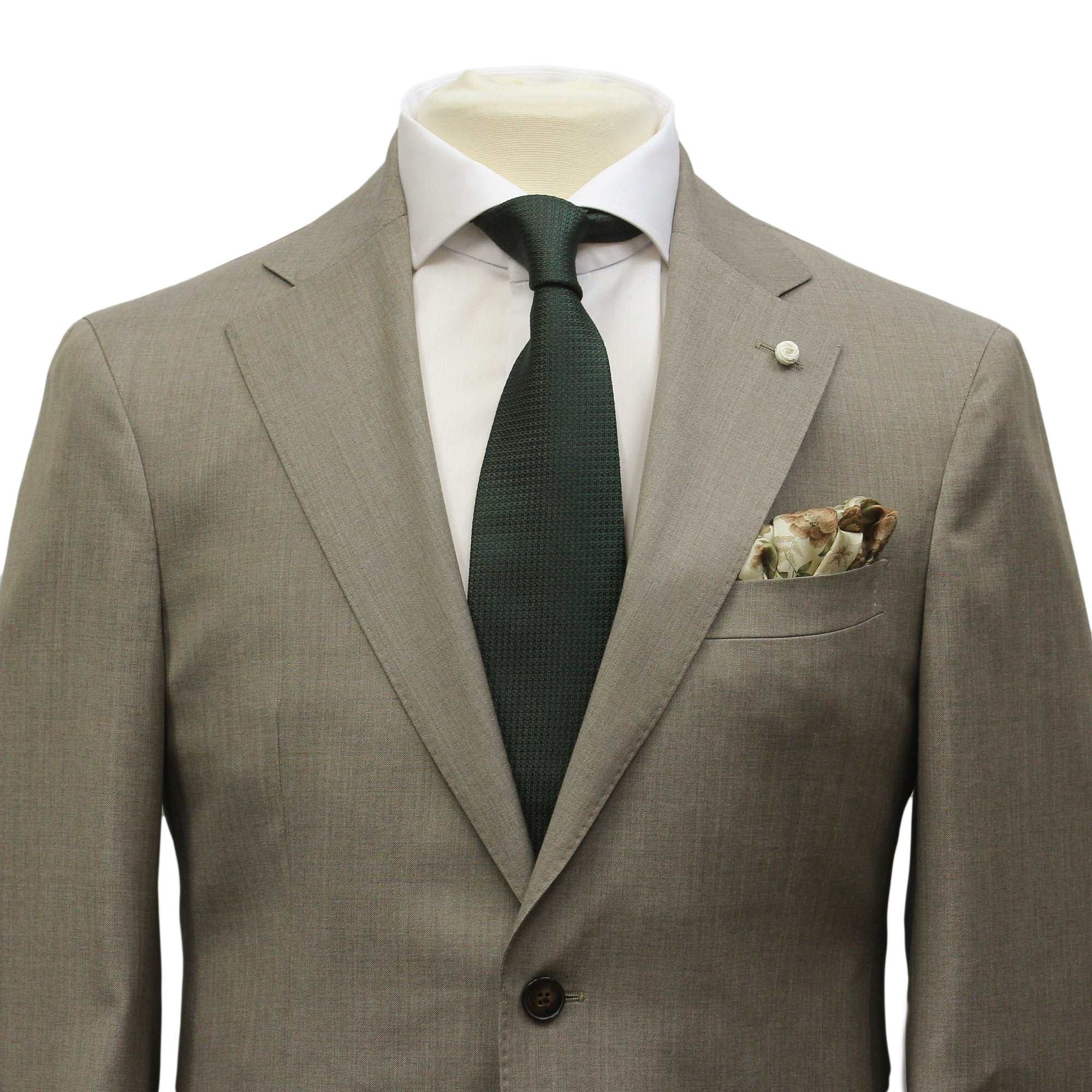 Beige Solid Dream Fit Vitale Barberis Super 110s Wool Suit - Luigi Bianchi
