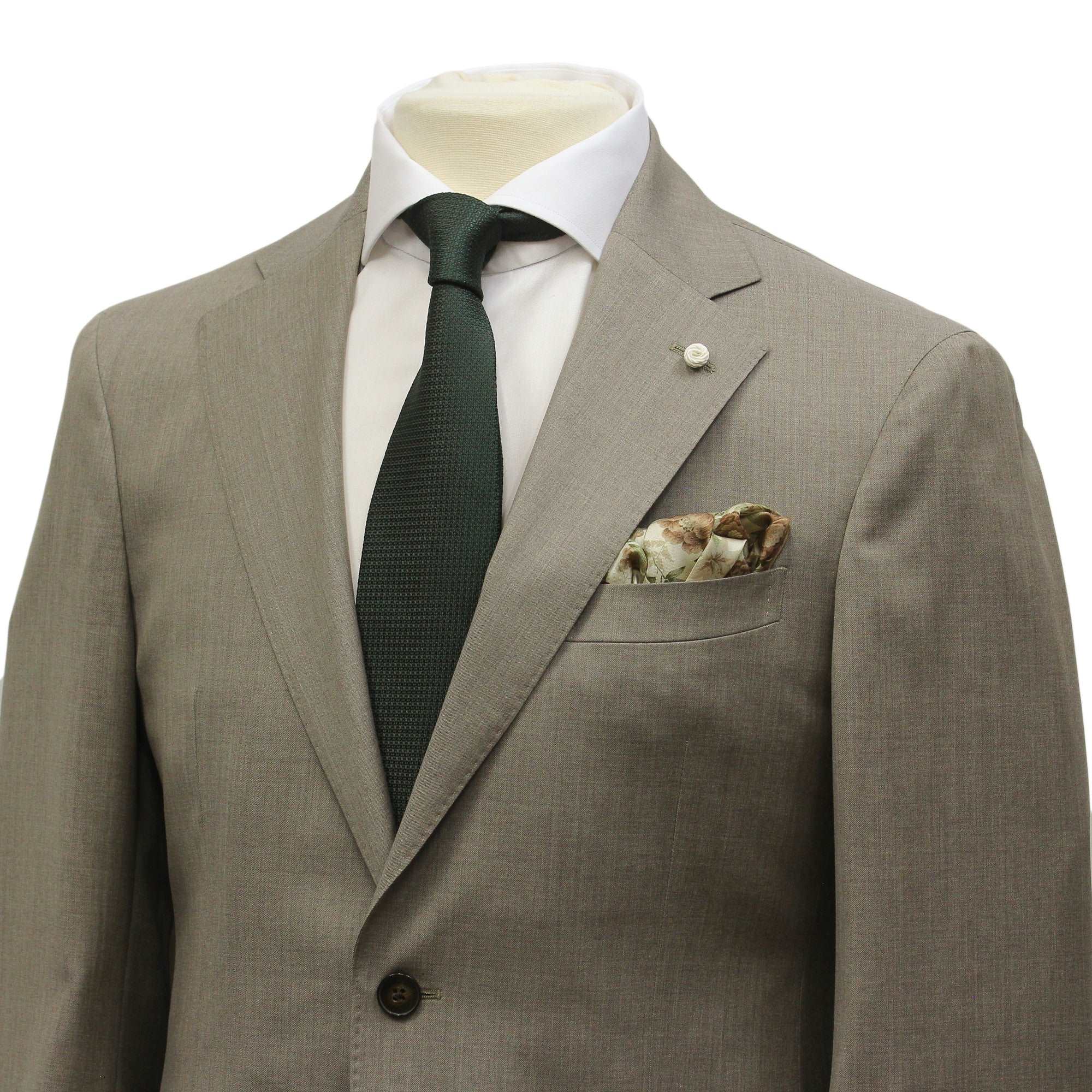 Beige Solid Dream Fit Vitale Barberis Super 110s Wool Suit - Luigi Bianchi