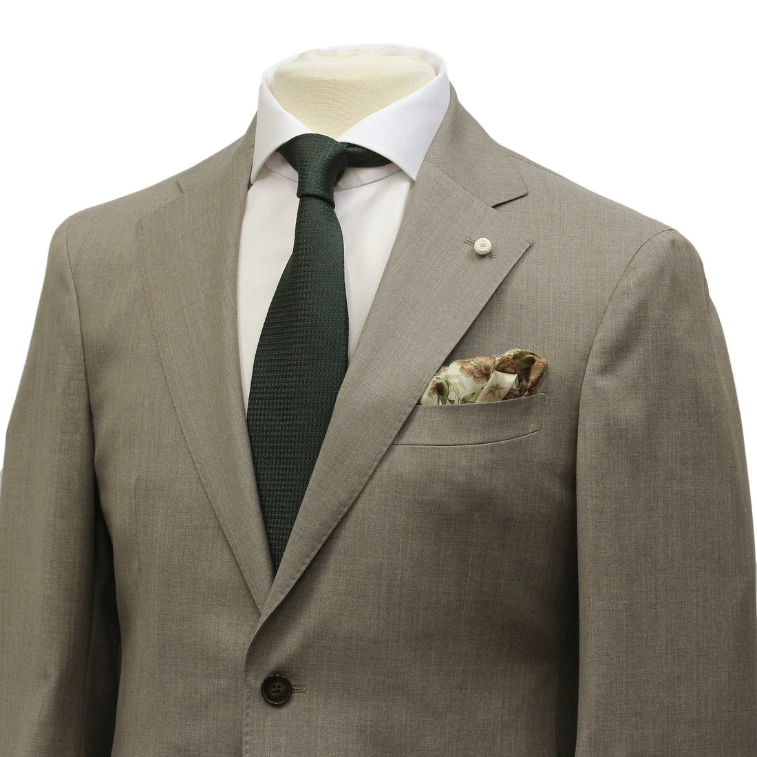 Beige Solid Dream Fit Vitale Barberis Super 110s Wool Suit - Luigi Bianchi