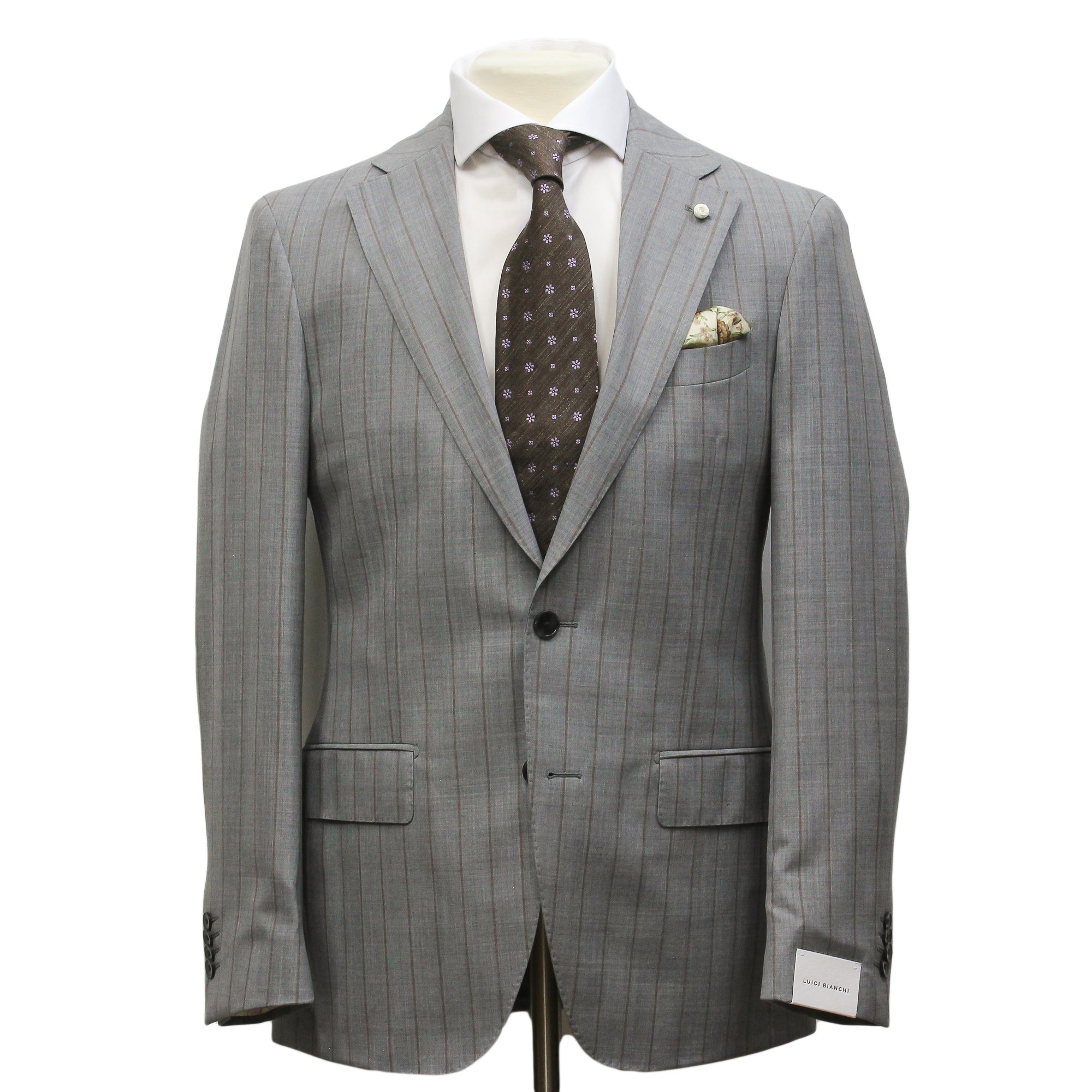 Gray Pin-Stripe Luigi Bianchi Mantova Suit - Boutique Jacques International