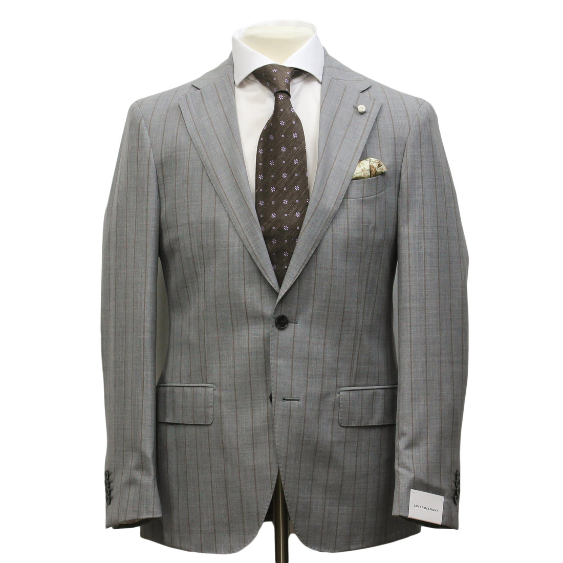 Gray Pin-Stripe Luigi Bianchi Mantova Suit - Boutique Jacques International