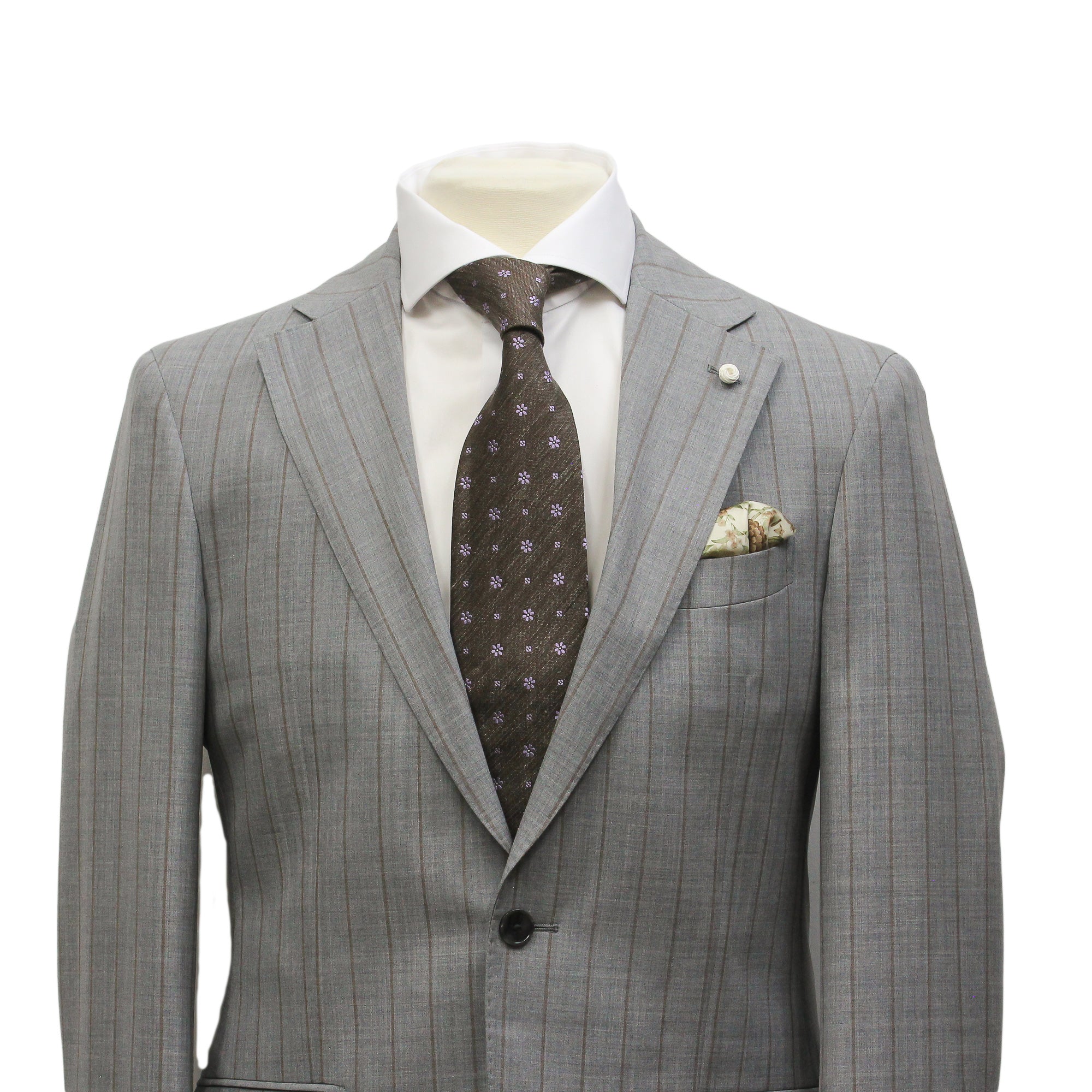 Gray Pin-Stripe Luigi Bianchi Mantova Suit - Boutique Jacques International