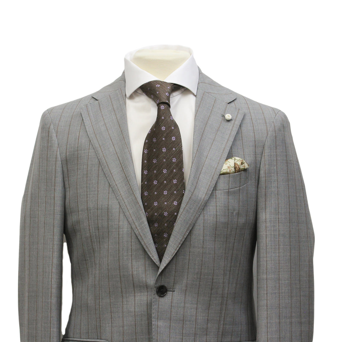 Gray Pin-Stripe Luigi Bianchi Mantova Suit - Boutique Jacques International
