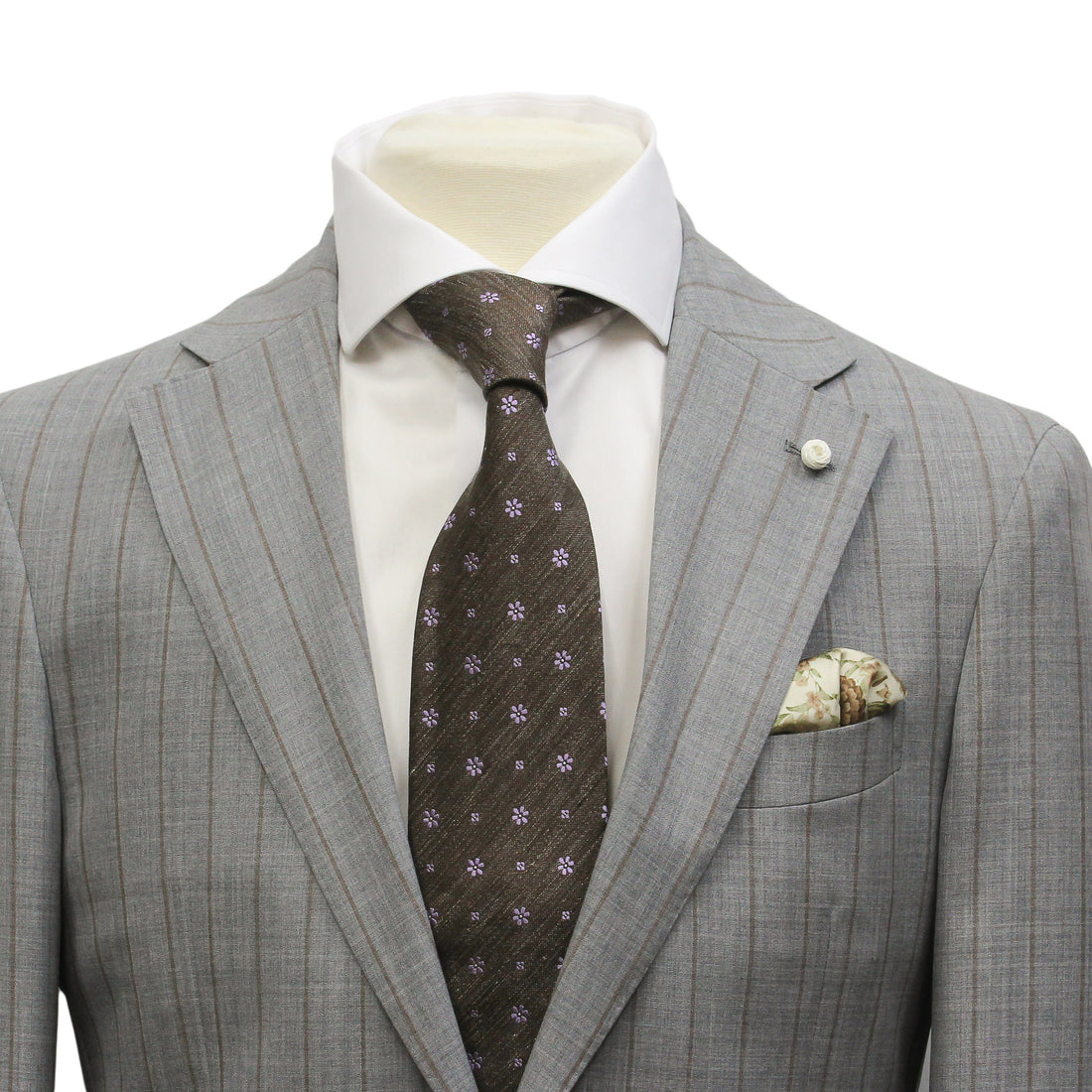 Gray Pin-Stripe Luigi Bianchi Mantova Suit - Boutique Jacques International