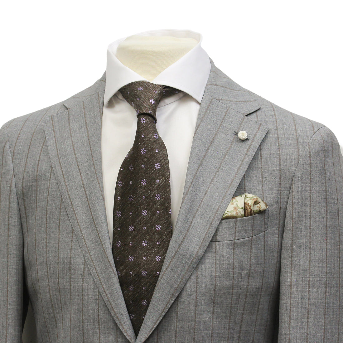 Gray Pin-Stripe Luigi Bianchi Mantova Suit - Boutique Jacques International