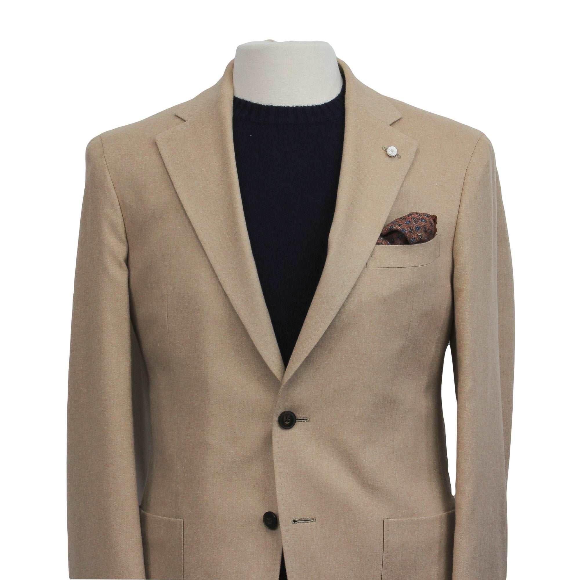 Beige Silk-Cashmere Contemporary Dream Fit Sport Jacket - Luigi Bianchi