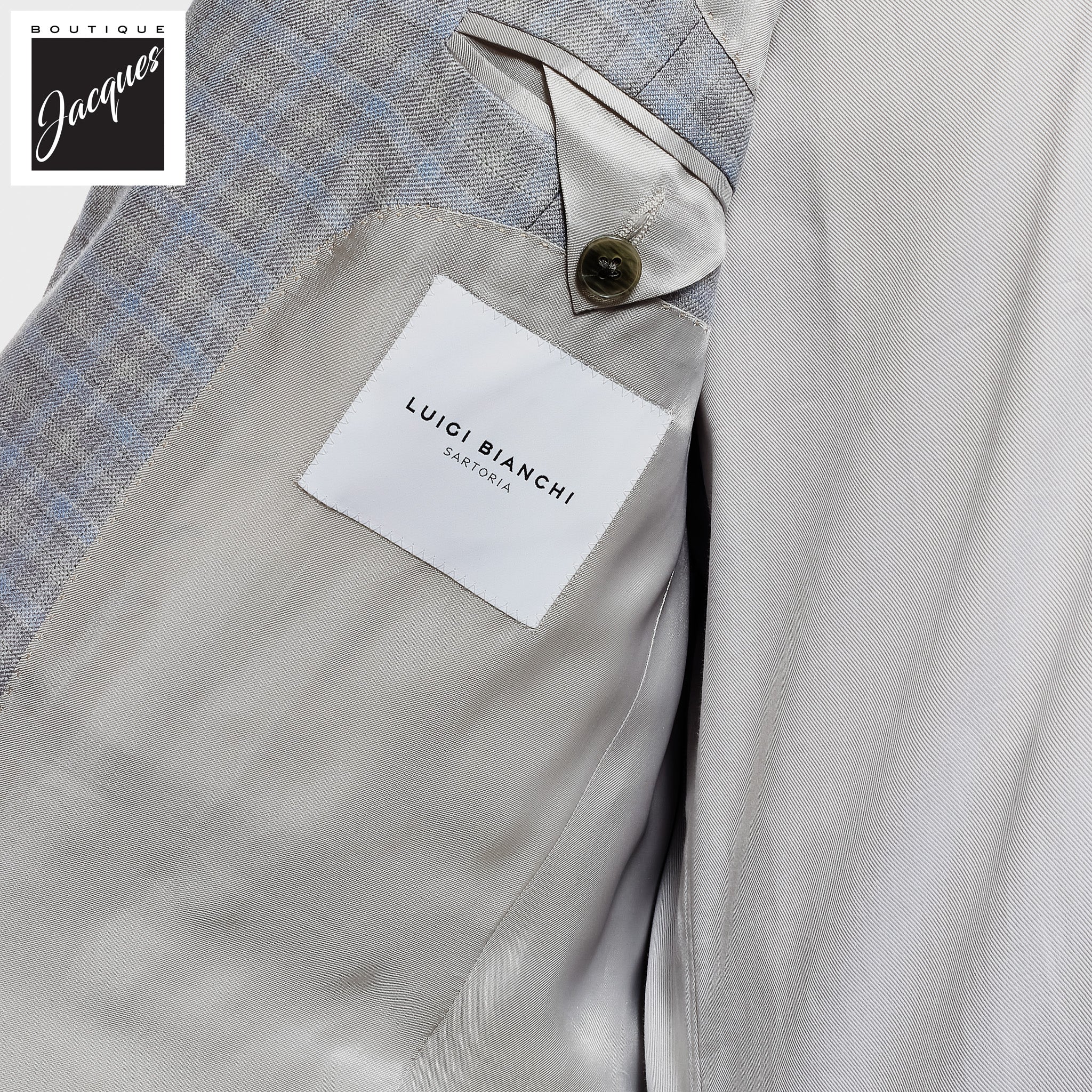 Blue Check Wool-Silk Dream Fit Sport Jacket - Luigi Bianchi