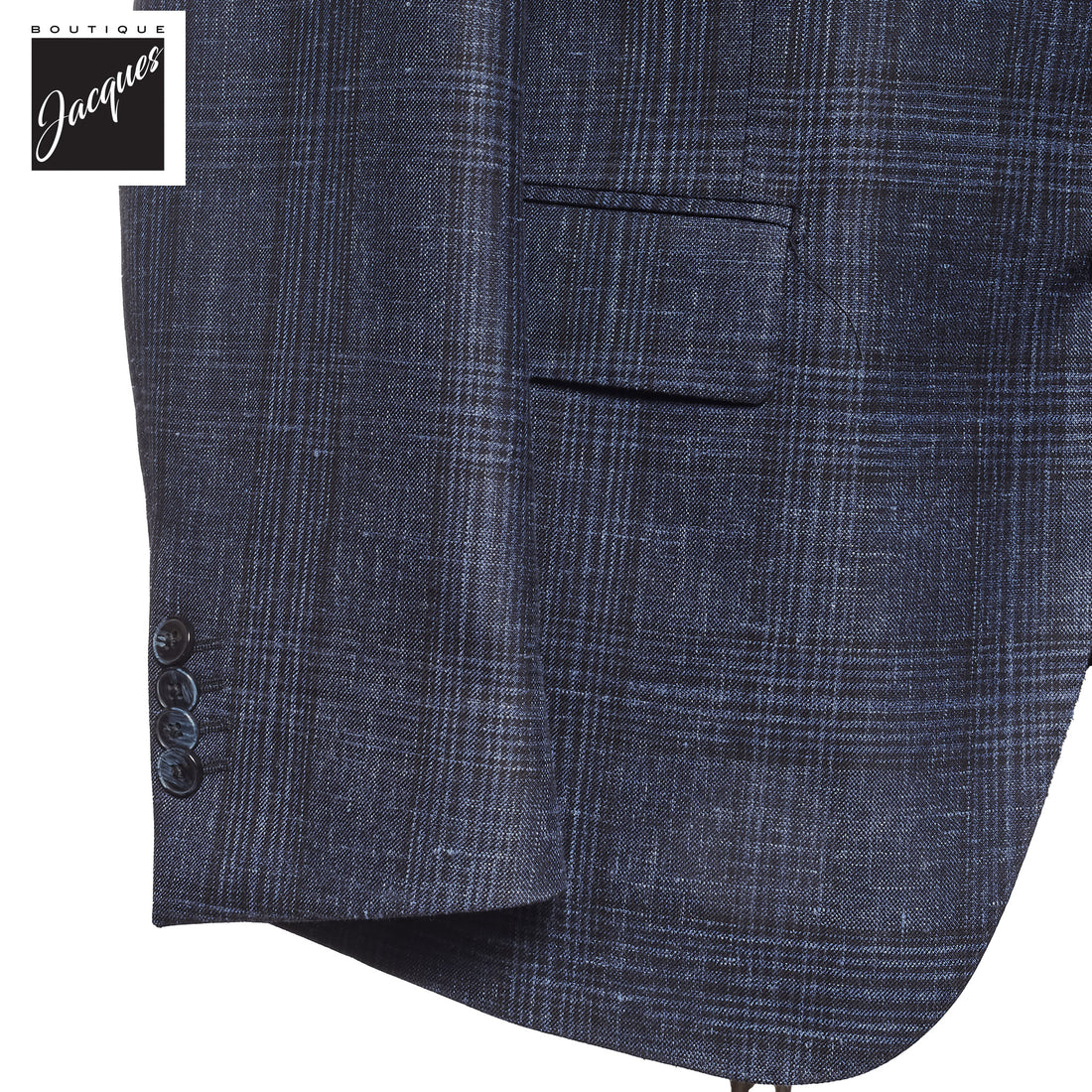 Blue Check Wool-Silk Di Delfino Dream Fit Sport Jacket - Luigi Bianchi