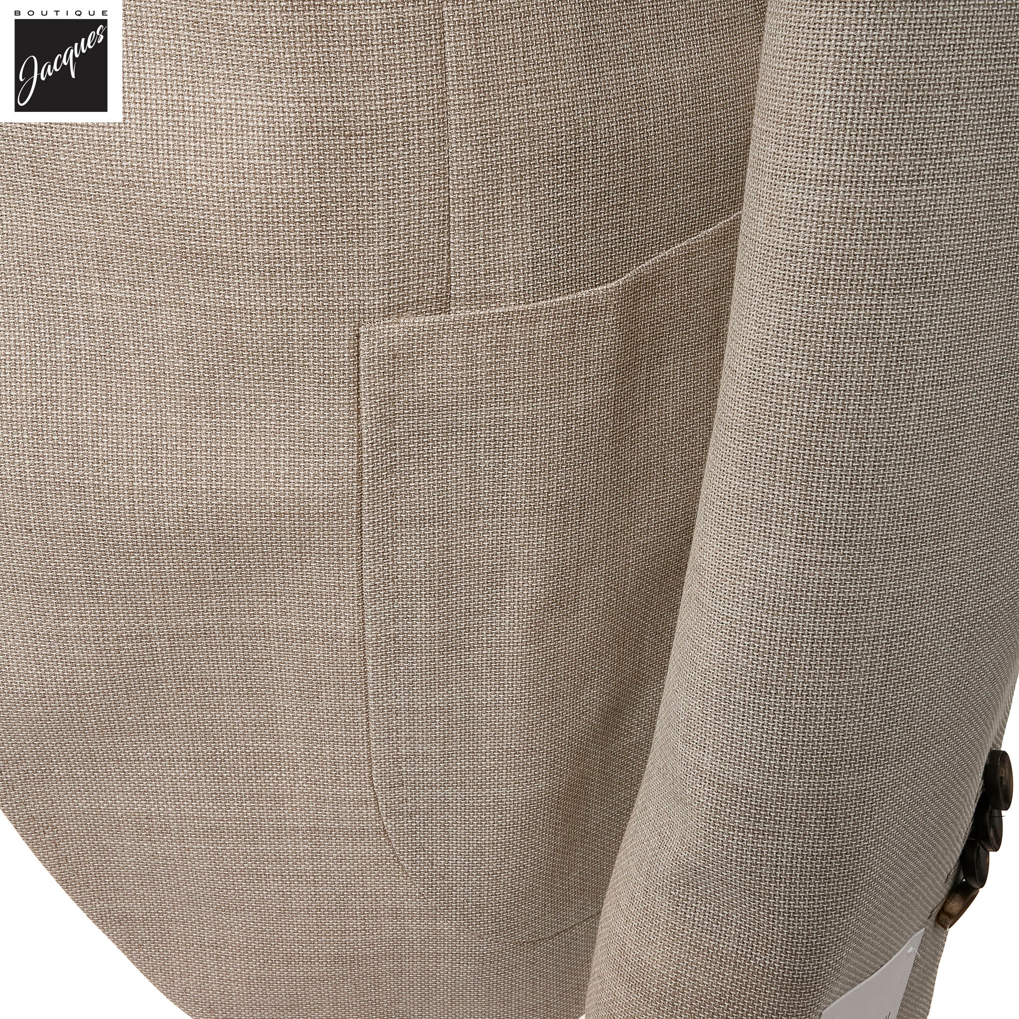 Beige Textured Hopsack Wool Dream Fit Sport Jacket - Luigi Bianchi