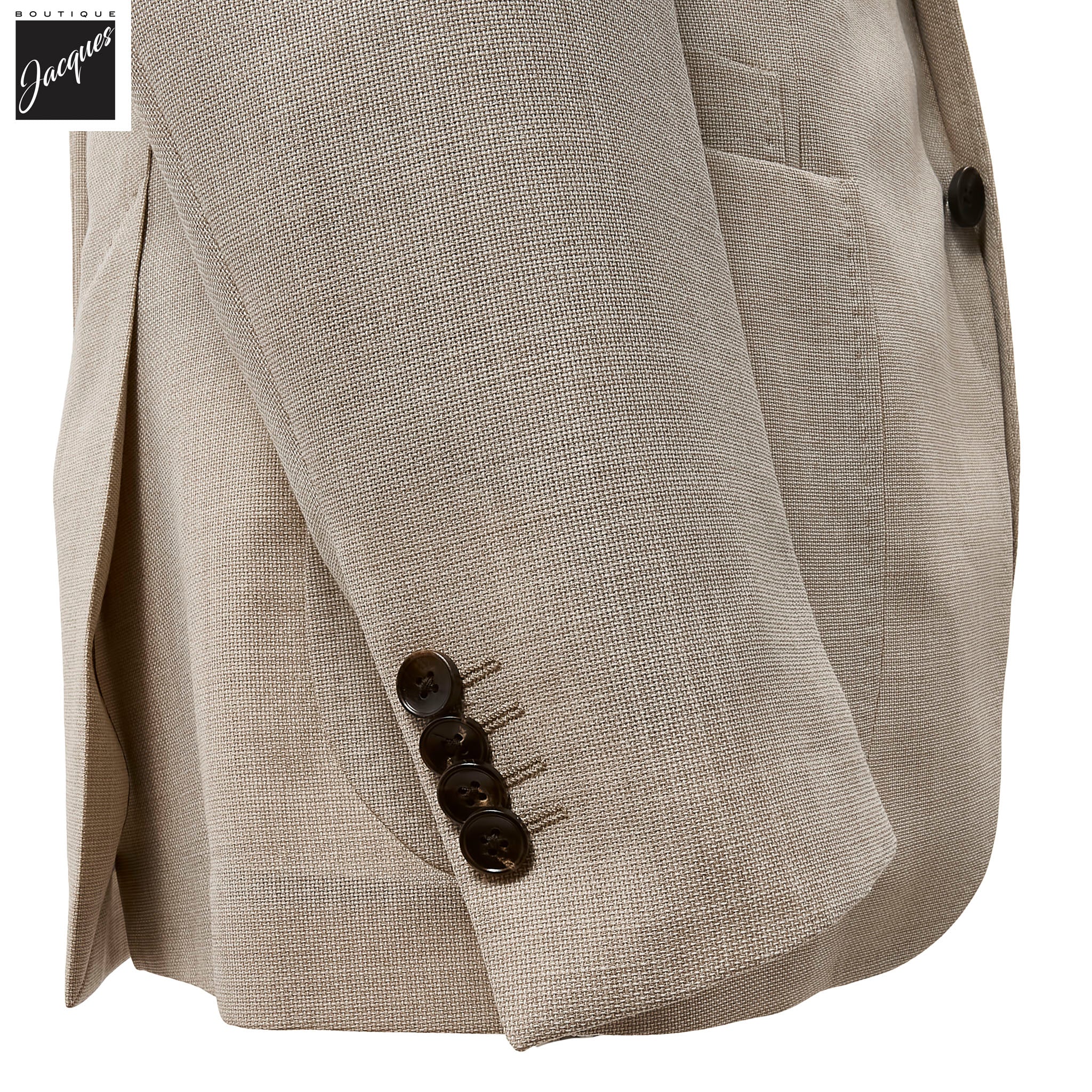 Beige Textured Hopsack Wool Dream Fit Sport Jacket - Luigi Bianchi