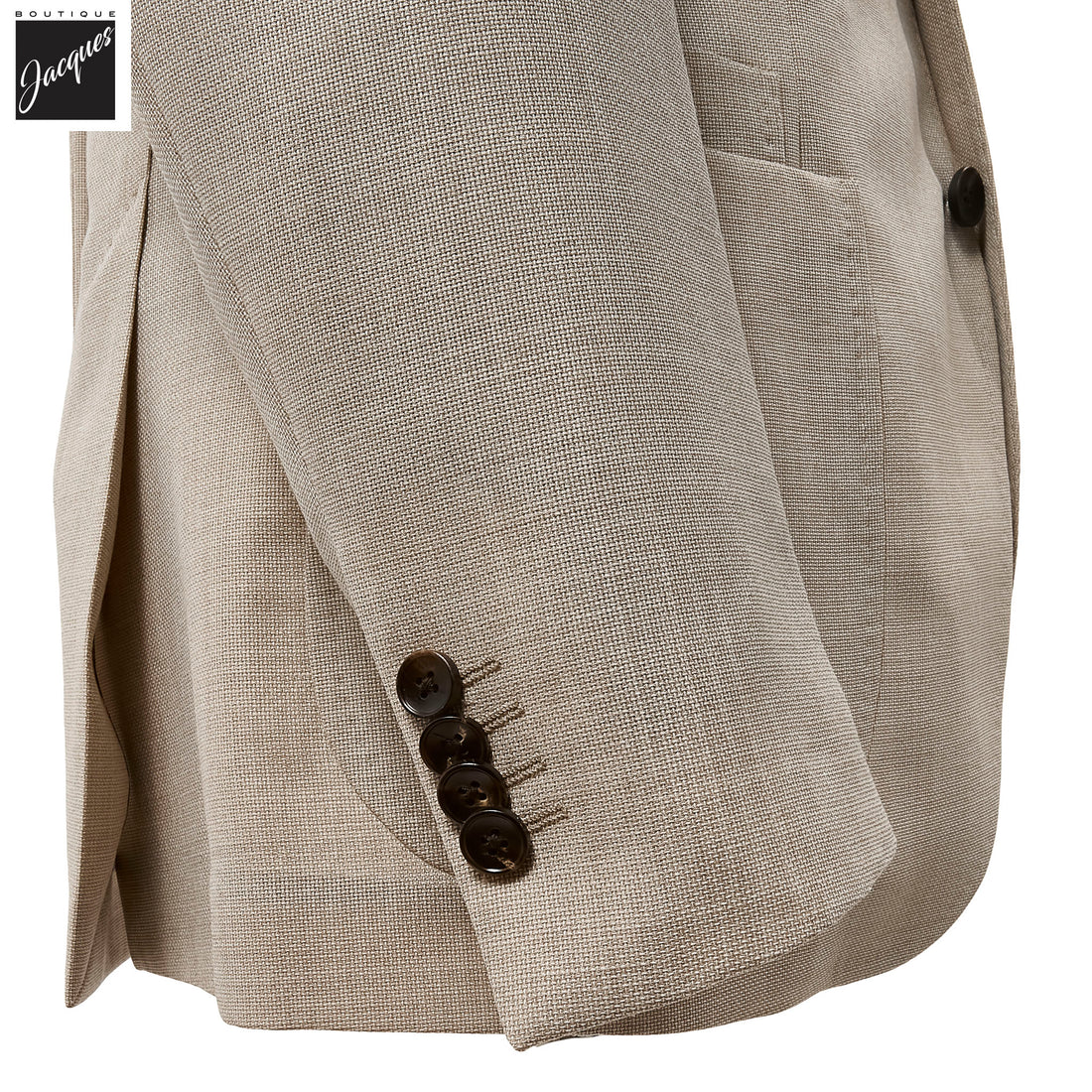 Beige Textured Hopsack Wool Dream Fit Sport Jacket - Luigi Bianchi