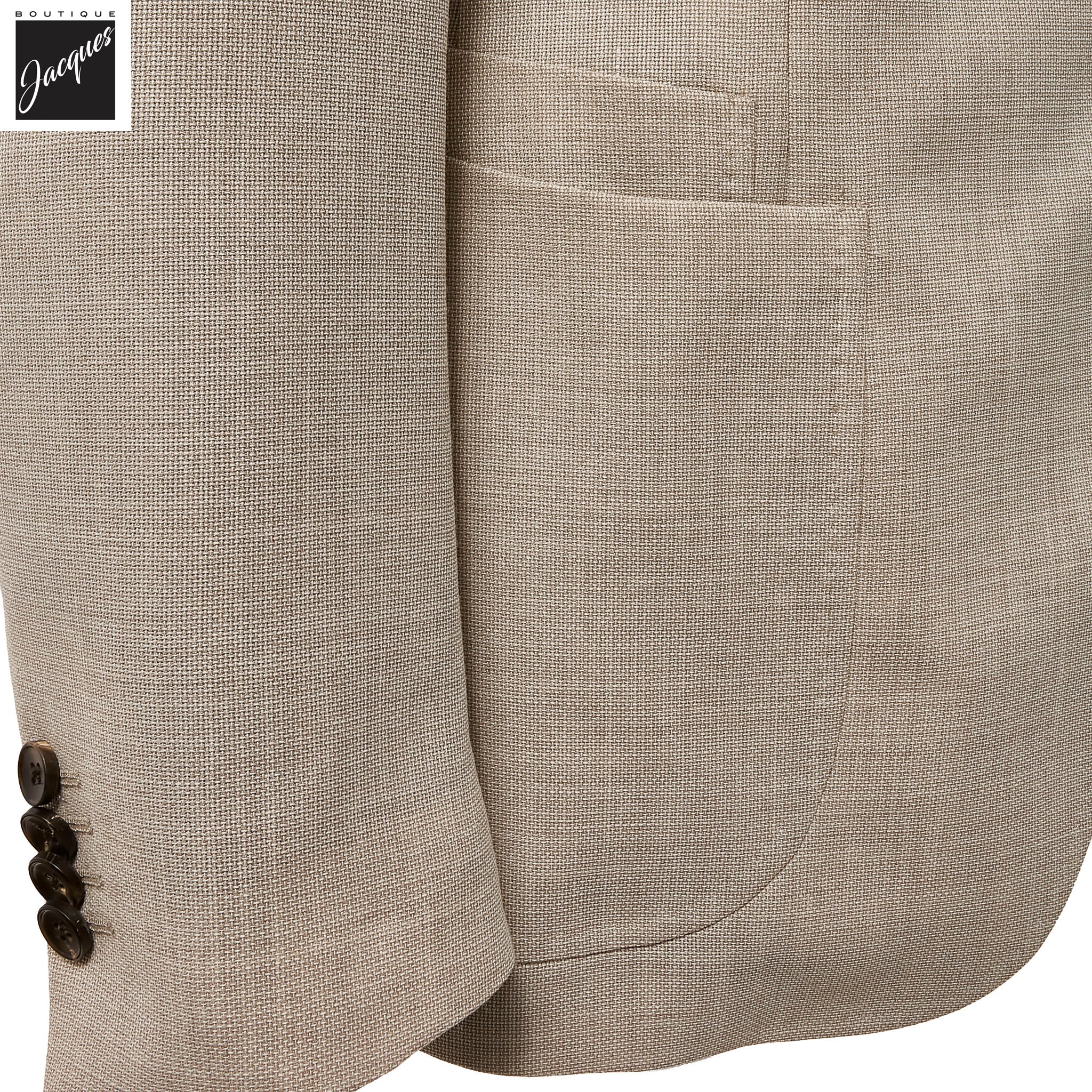 Beige Textured Hopsack Wool Dream Fit Sport Jacket - Luigi Bianchi