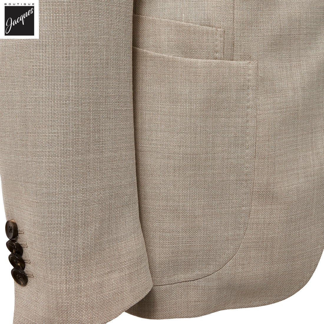 Beige Textured Hopsack Wool Dream Fit Sport Jacket - Luigi Bianchi
