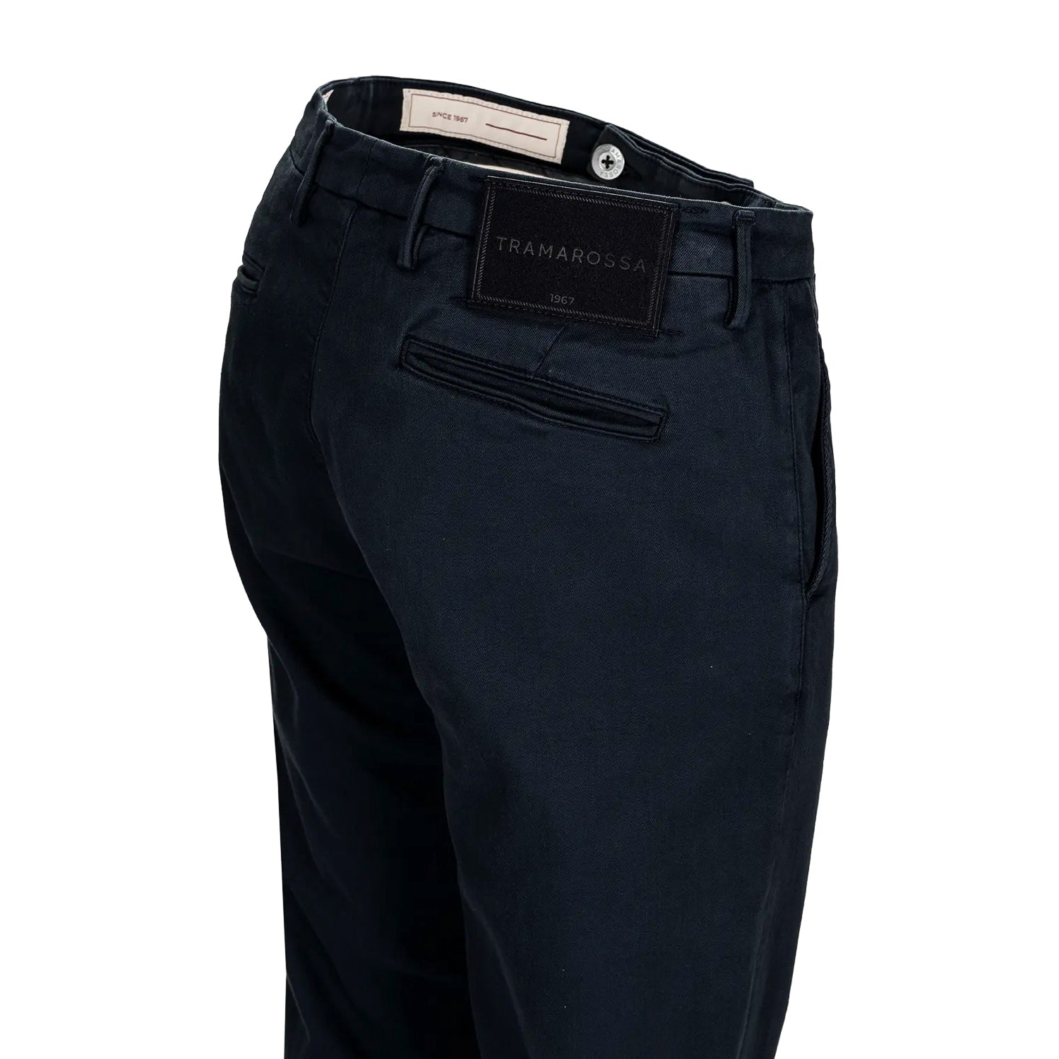 Dark Blue Soft Dye Luis Slim Fit Super-Stretch Chino Pants - TRAMAROSSA - Boutique Jacques International