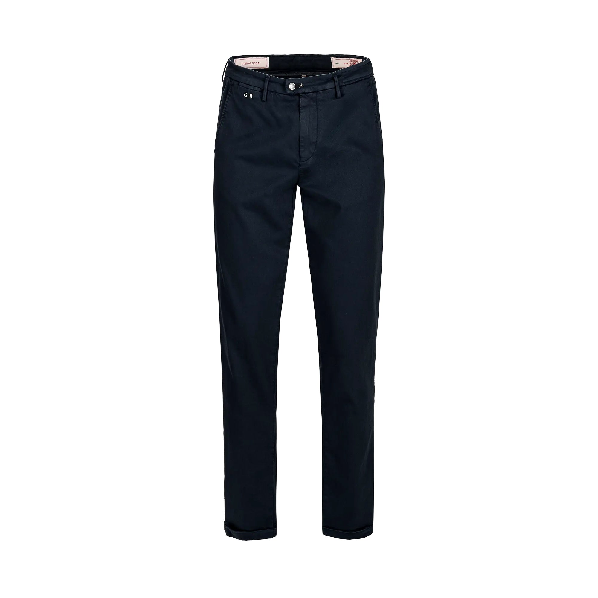 Dark Blue Soft Dye Luis Slim Fit Super-Stretch Chino Pants - TRAMAROSSA - Boutique Jacques International