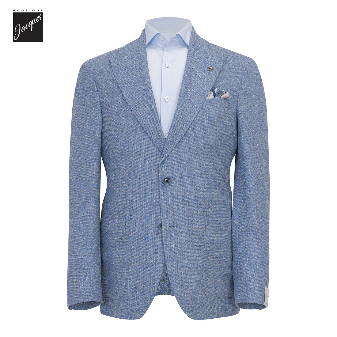 Light Blue Wool-Silk Stretch Marco Contemporary Fit Sport Jacket - Jack Victor