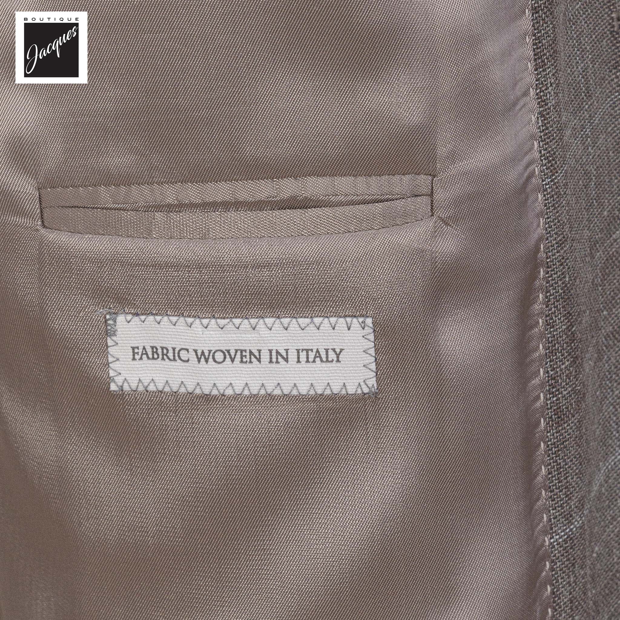 Light Brown Check Wool/Silk/Linen Midland Contemporary Fit Sport Jacket - Jack Victor