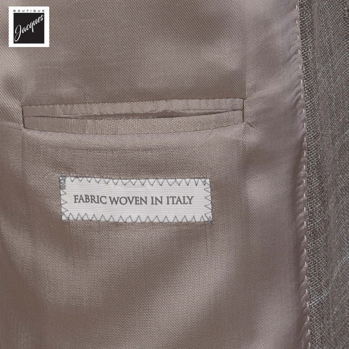 Light Brown Check Wool/Silk/Linen Midland Contemporary Fit Sport Jacket - Jack Victor
