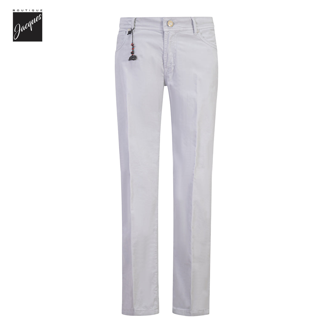 Light Gray Cotton-Stretch Nerano M Tailored Fit Five Pocket Pants - Marco Pescarolo