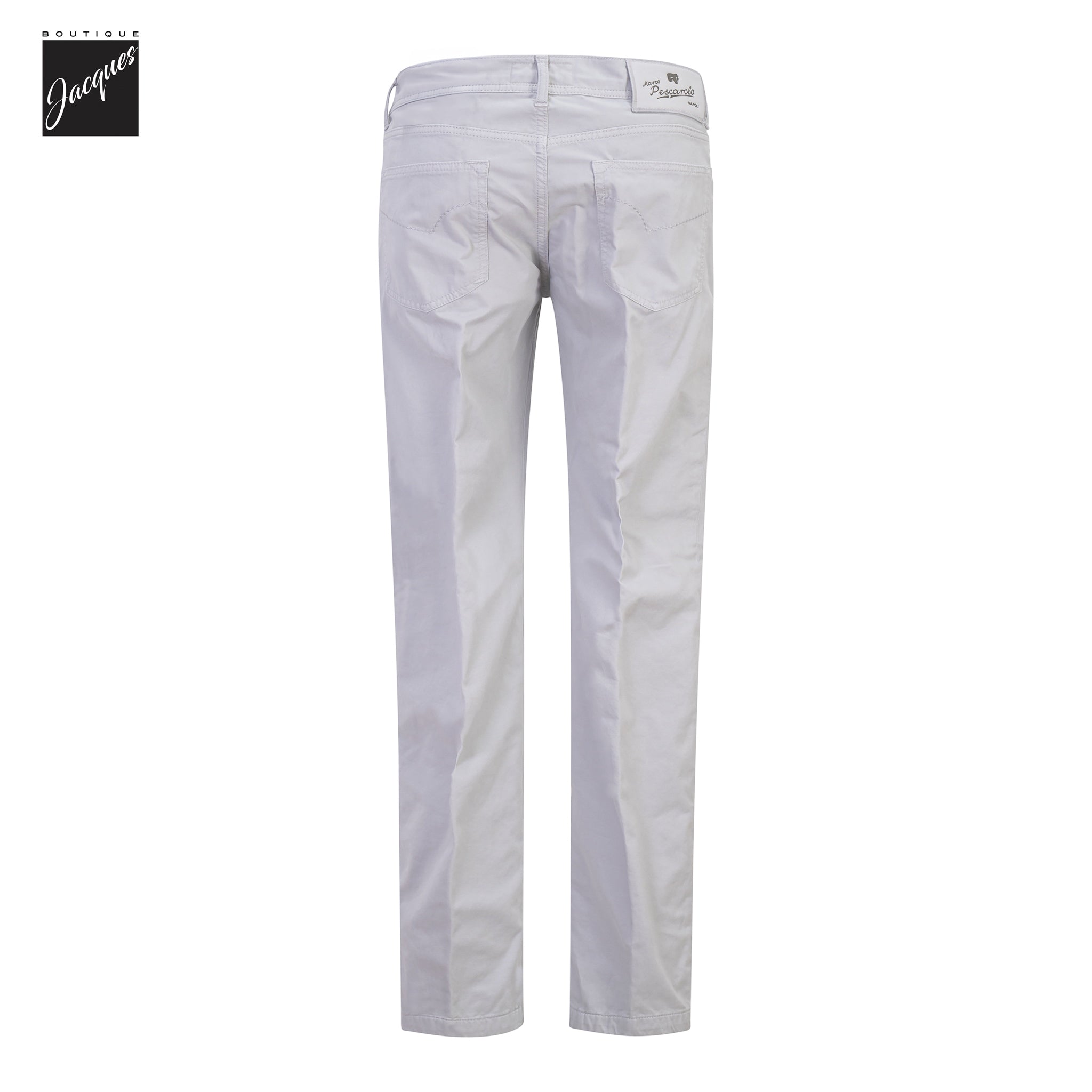 Light Gray Cotton-Stretch Nerano M Tailored Fit Five Pocket Pants - Marco Pescarolo
