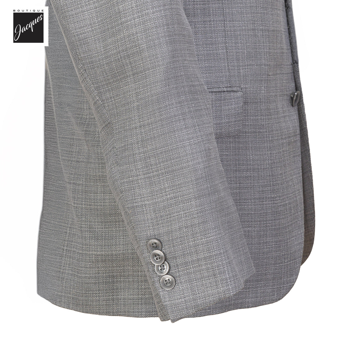 Light Gray Solid Wool/Silk/Linen Conway Classic Fit Sport Jacket - Jack Victor