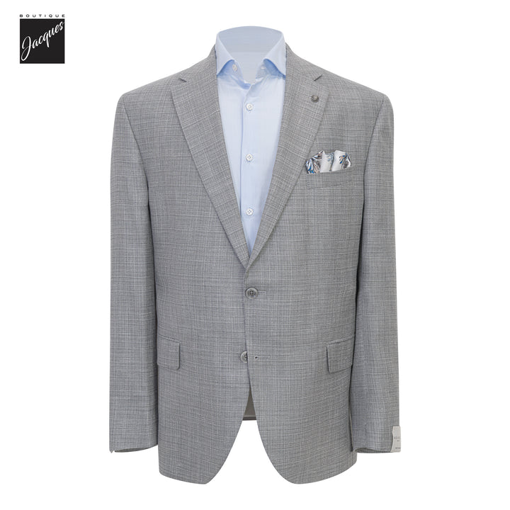 Light Gray Solid Wool/Silk/Linen Conway Classic Fit Sport Jacket - Jack Victor