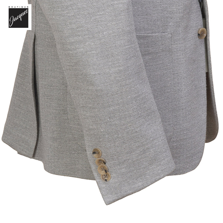 Light Gray Wool/Silk/Linen Hartford Contemporary Fit Sport Jacket - Jack Victor