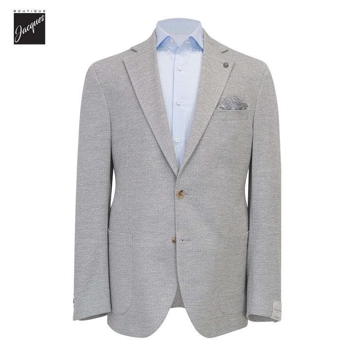 Light Gray Wool/Silk/Linen Hartford Contemporary Fit Sport Jacket - Jack Victor