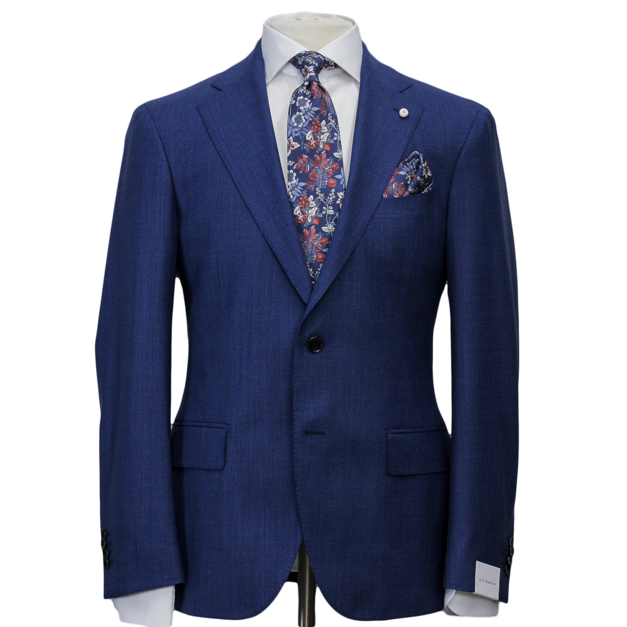 Blue Neat Loro Piana Mooving Luigi Bianchi Mantova Suit - Boutique Jacques International