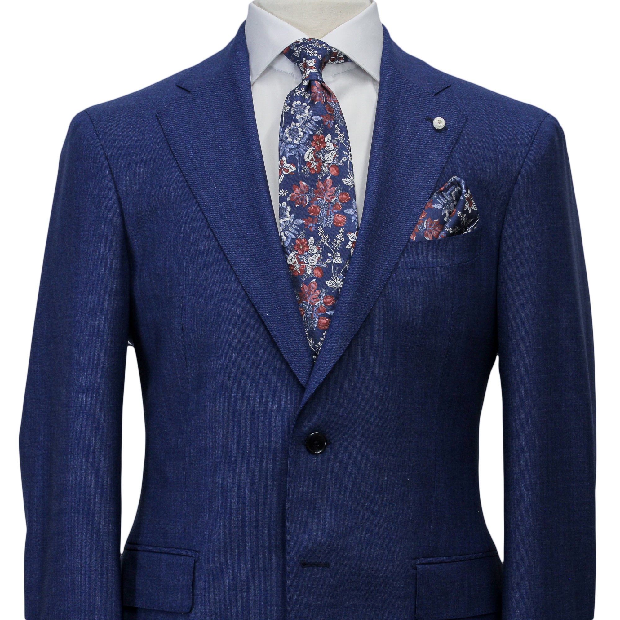 Blue Neat Loro Piana Mooving Luigi Bianchi Mantova Suit - Boutique Jacques International