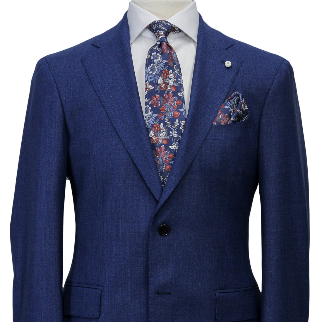 Blue Neat Loro Piana Mooving Luigi Bianchi Mantova Suit - Boutique Jacques International