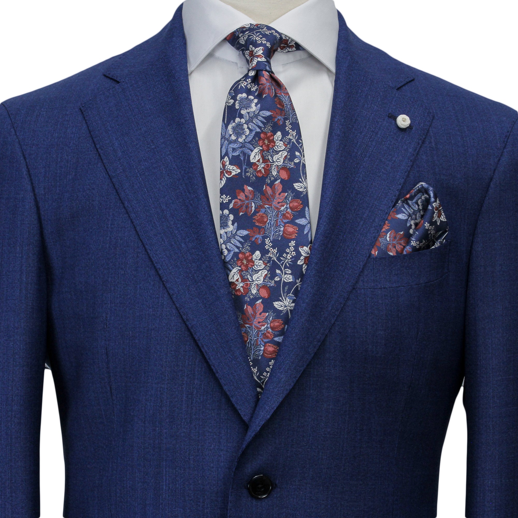 Blue Neat Loro Piana Mooving Luigi Bianchi Mantova Suit - Boutique Jacques International