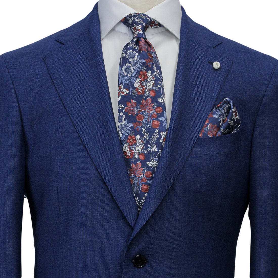 Blue Neat Loro Piana Mooving Luigi Bianchi Mantova Suit - Boutique Jacques International