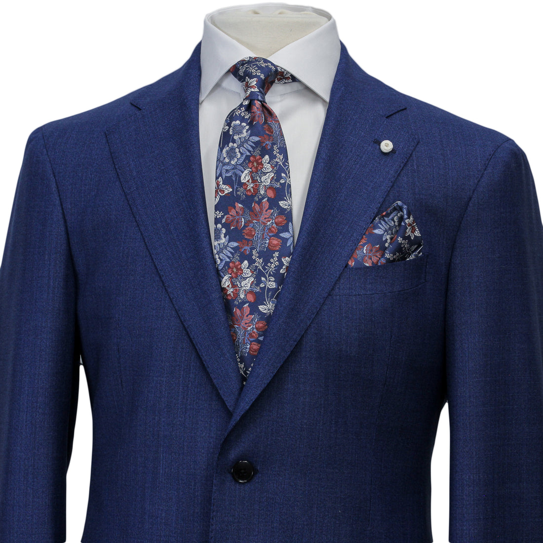 Blue Neat Loro Piana Mooving Luigi Bianchi Mantova Suit - Boutique Jacques International