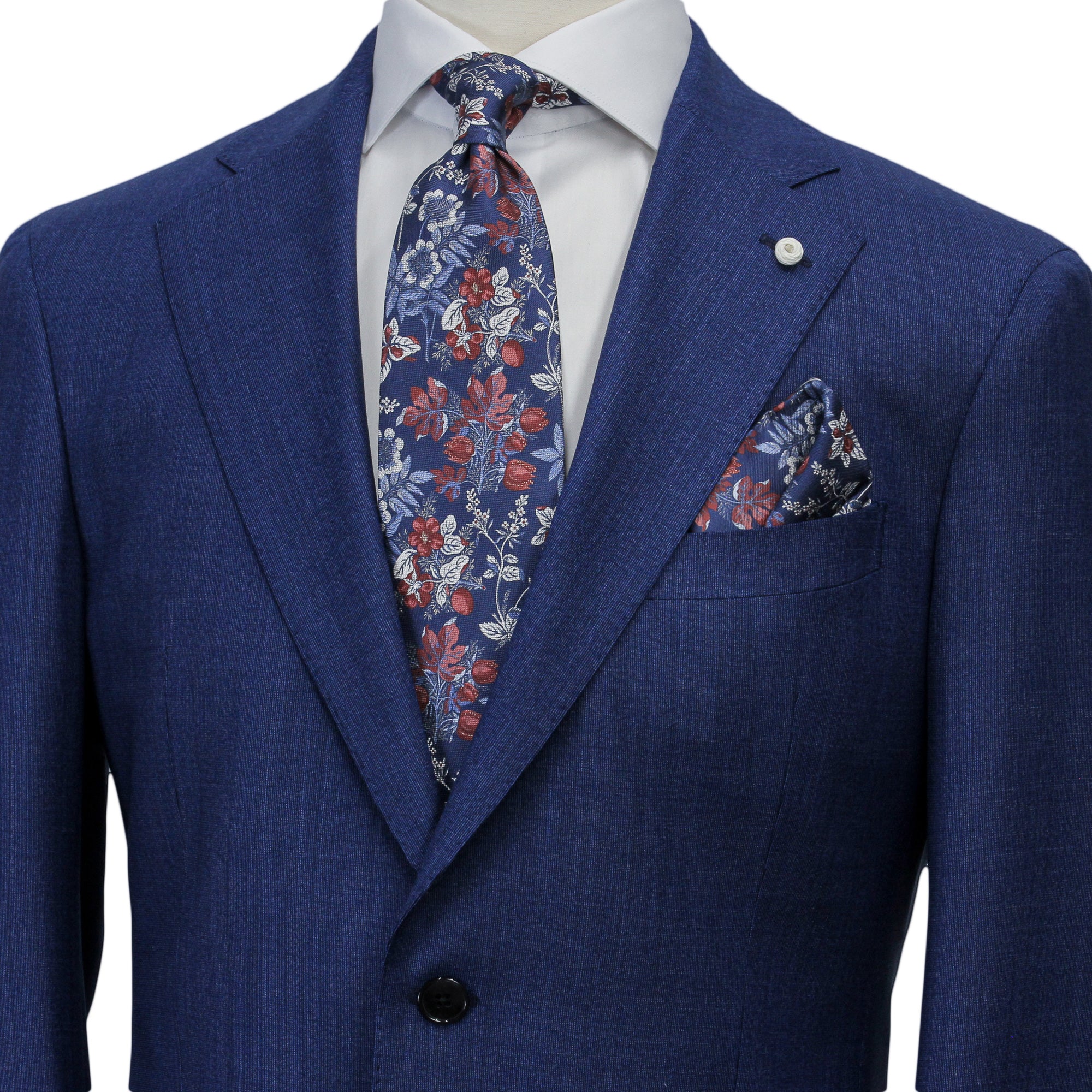 Blue Neat Loro Piana Mooving Luigi Bianchi Mantova Suit - Boutique Jacques International